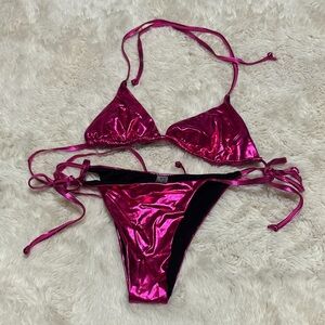 SHEIN Metallic Pink Bikini